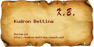 Kudron Bettina névjegykártya