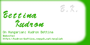 bettina kudron business card